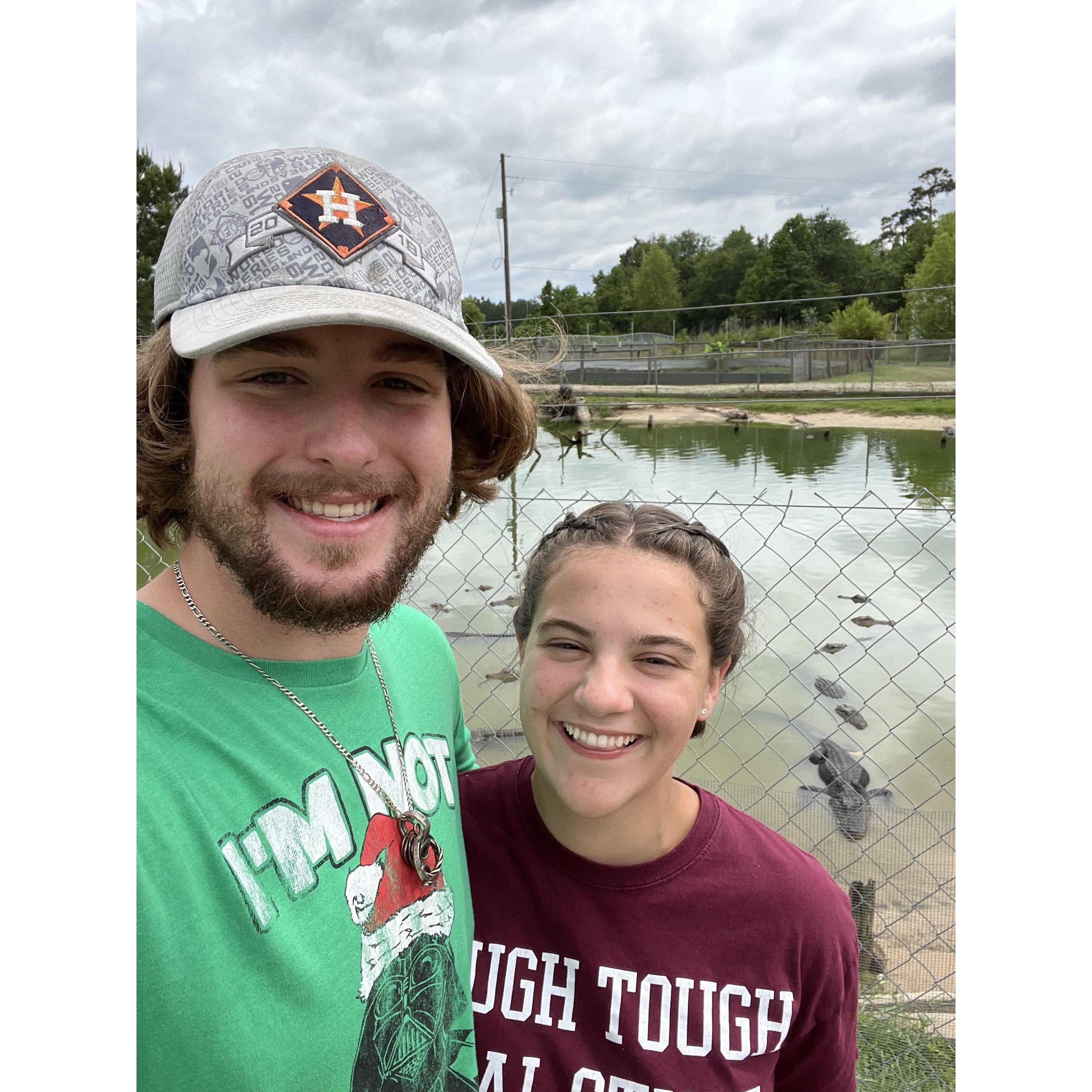 Visiting Chris's hometown of Beaumont, Texas.