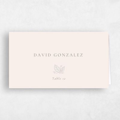 Linen, Beige Wedding Place Card - Bennett
