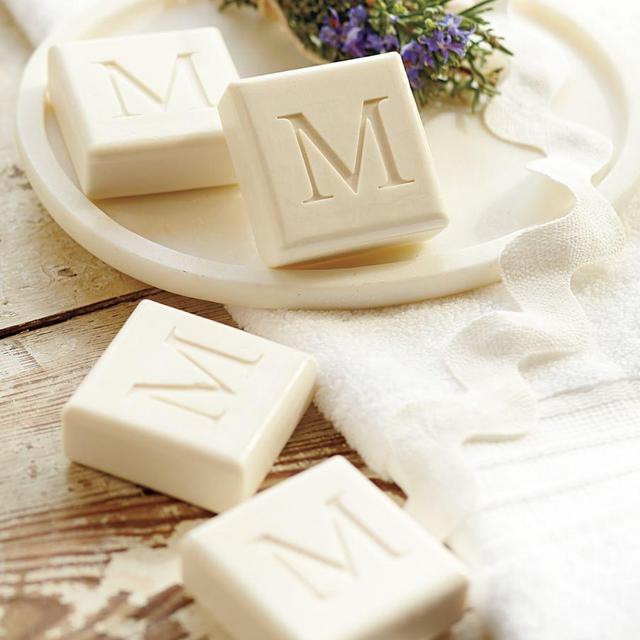 Monogrammed Square Soaps, Set of 4