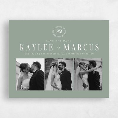 Sage, Green Wedding Save the Date - Mahogany Multiphoto