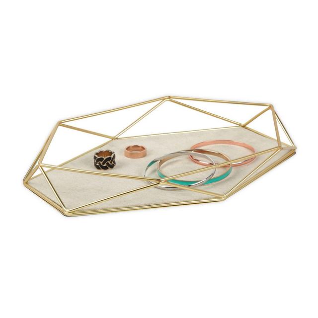 Umbra Prisma Jewelry Organizer Tray in Matte Brass