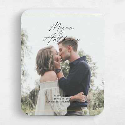 Black Rounded Wedding Save the Date - Sheffield Photo