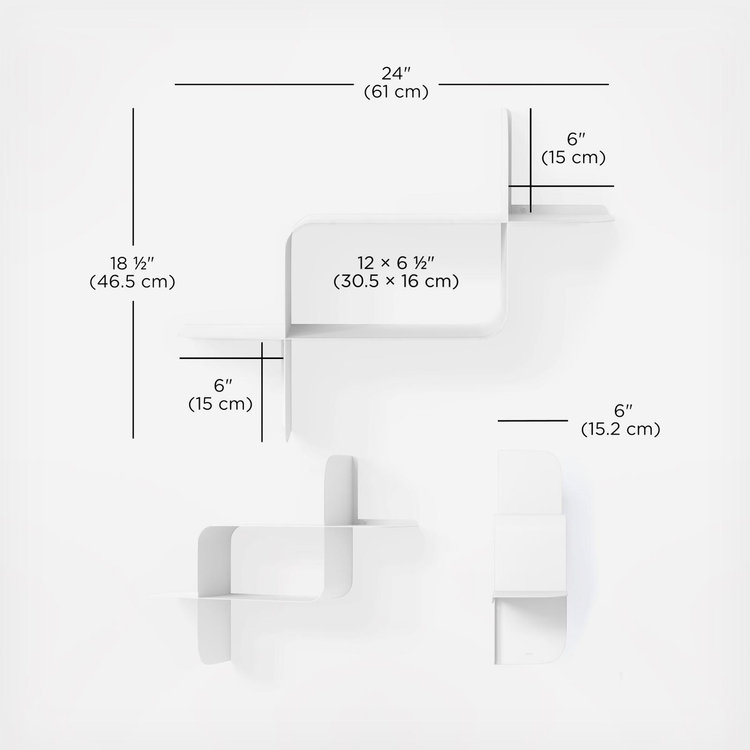 【ホワイト・サム】セルクルセット 複数サイズ Umbra, Montage Metal Wall Shelf, Set of 2 | Zola