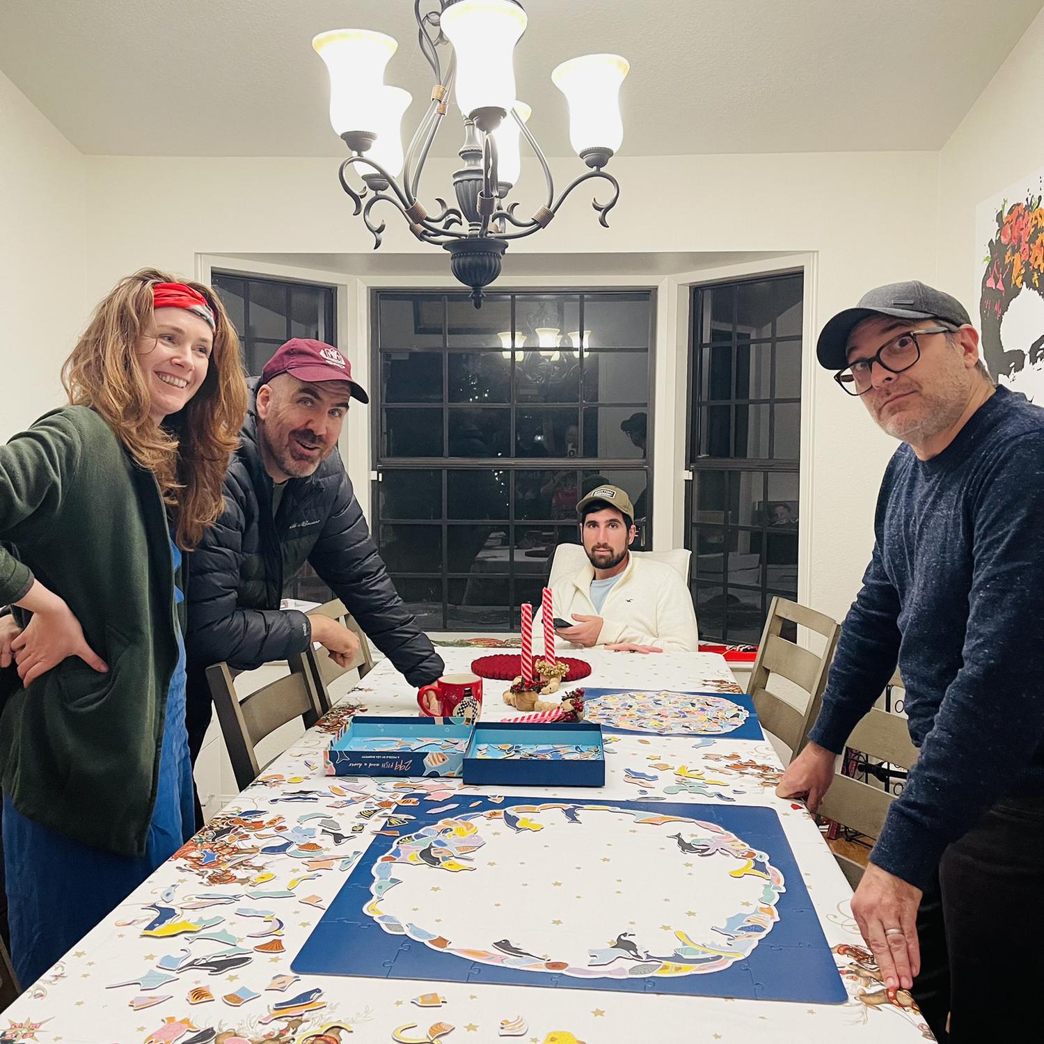Puzzles with family! Julia’s brother Nick and cousin Cameron