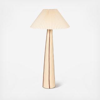 Chloe Stoneware Floor Lamp with Pleated Shade