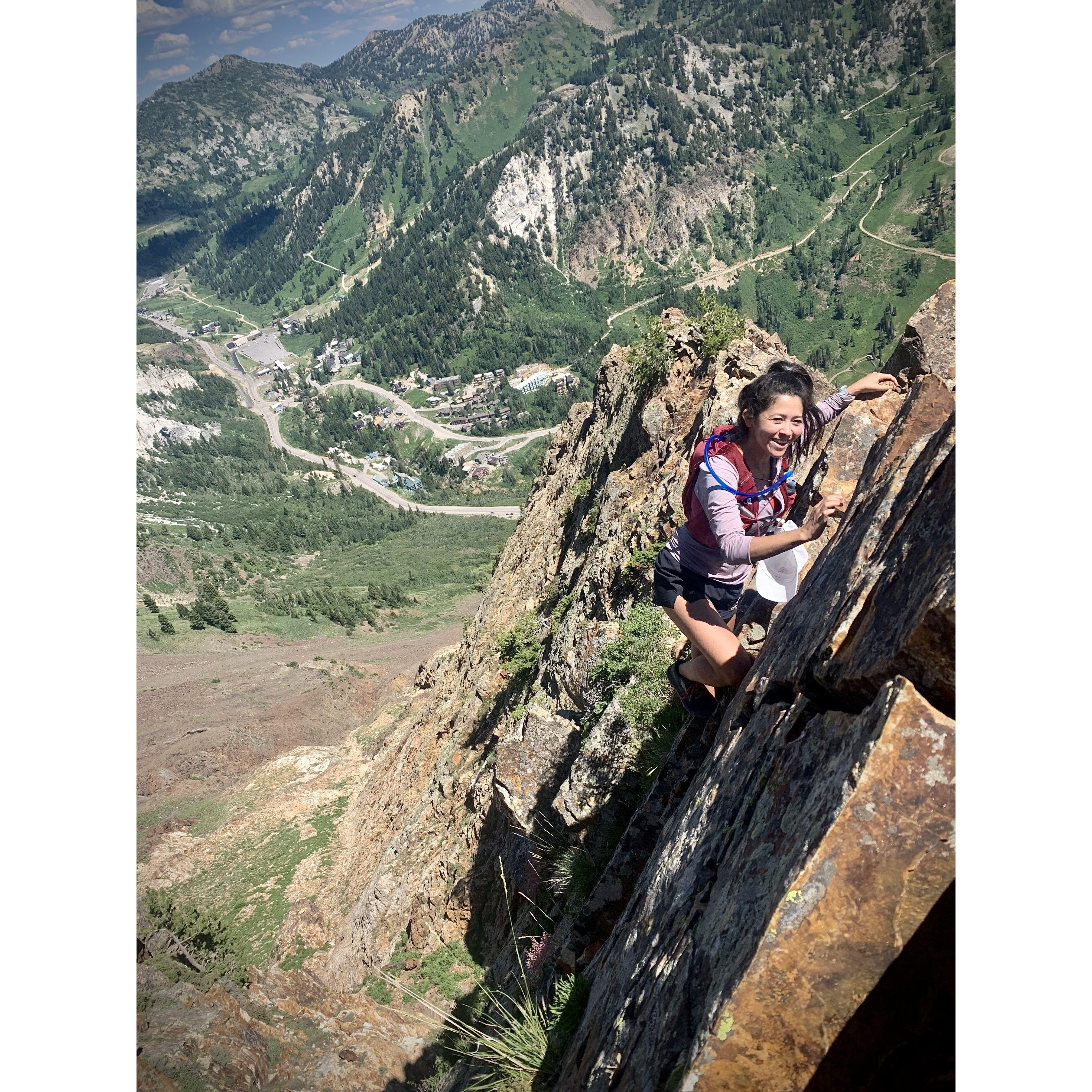 From our first date - a little scramble up the South Ridge of Mt. Superior (Sorry to our Parents)