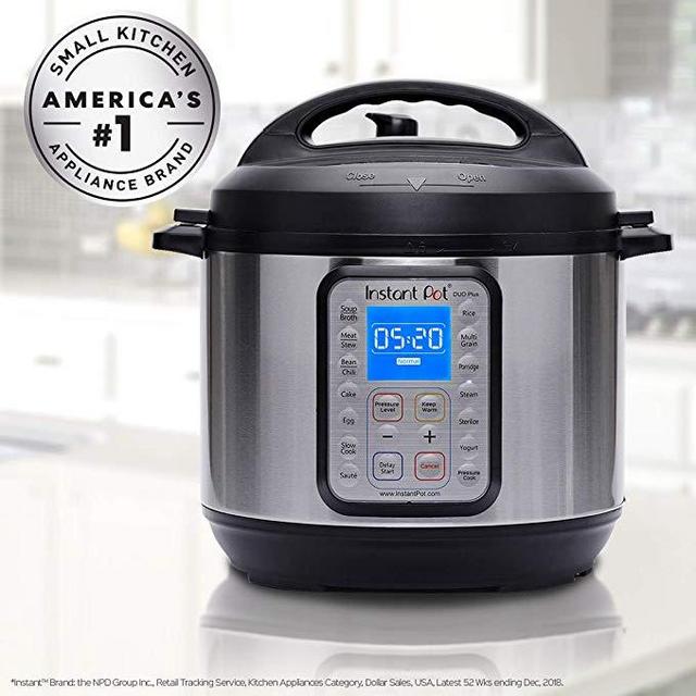 Instant Pot DUO Plus 60, 6 Qt  9-in-1 Multi- Use Programmable Pressure Cooker, Slow Cooker, Rice Cooker, Yogurt Maker, Egg Cooker, Sauté, Steamer, Warmer, and Sterilizer