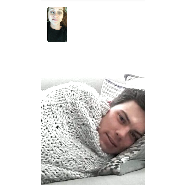 Long-distance relationship talks.
