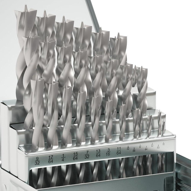 MACXCOIP Brad Point Wood Drill Bit Set, 29Pcs HSS Drill Bit Set with Double Flutes Design for Carpenter Woodworking and All Types of Wood (1/16" - 1/2")