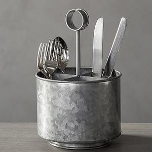 Galvanized Flatware Caddy
