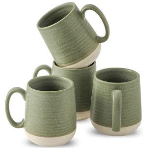 Large Ceramic Coffee Mugs Set - 15 OZ Porcelain Coffee Latte Cups Set of 4