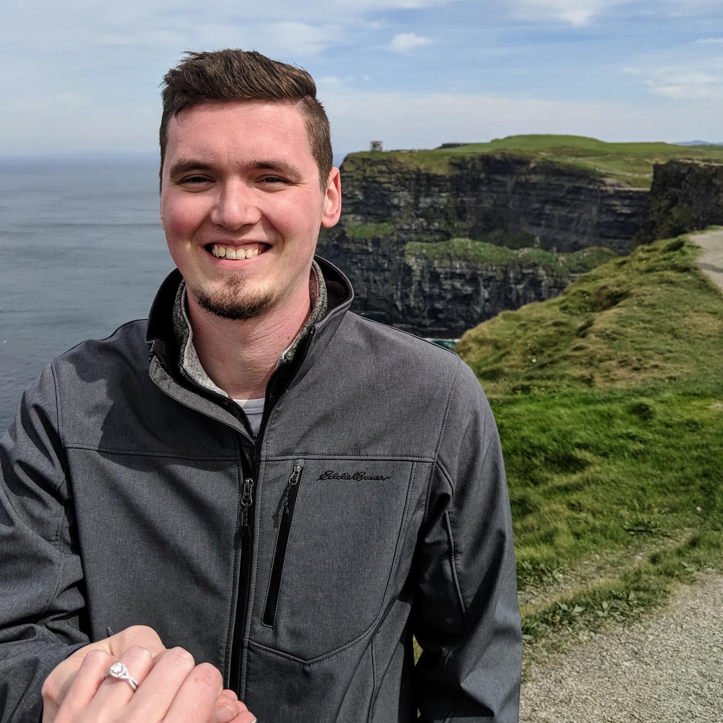 Right after our engagement at The Cliffs of Moher!