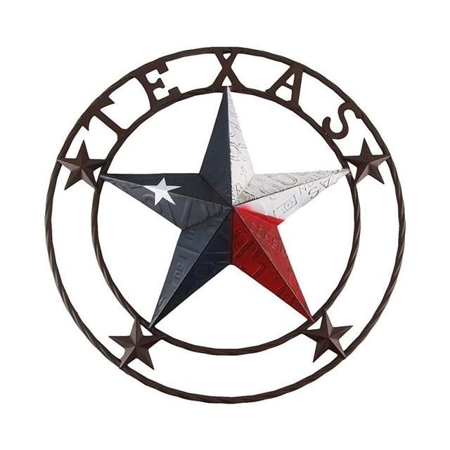 Treasure Gurus Large 24" Texas Star State Flag Circle Sign Home/Barn/Pub/Tavern/Bar Wall Decor