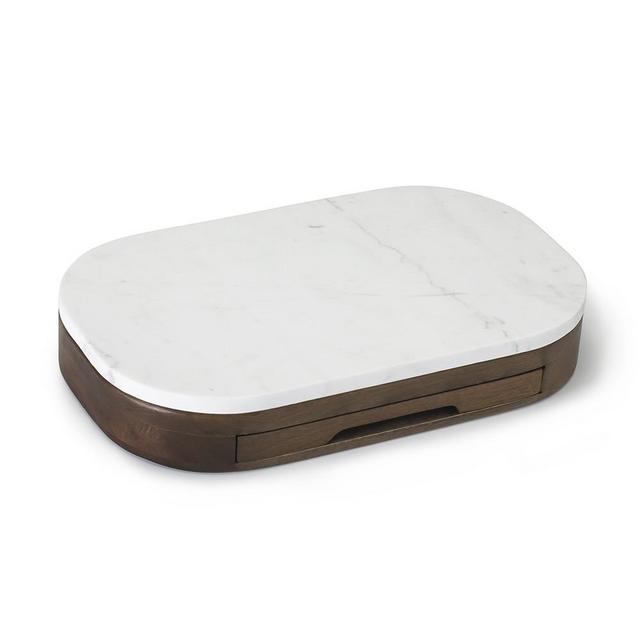 Marble Cheese Board Set with Knives, Walnut