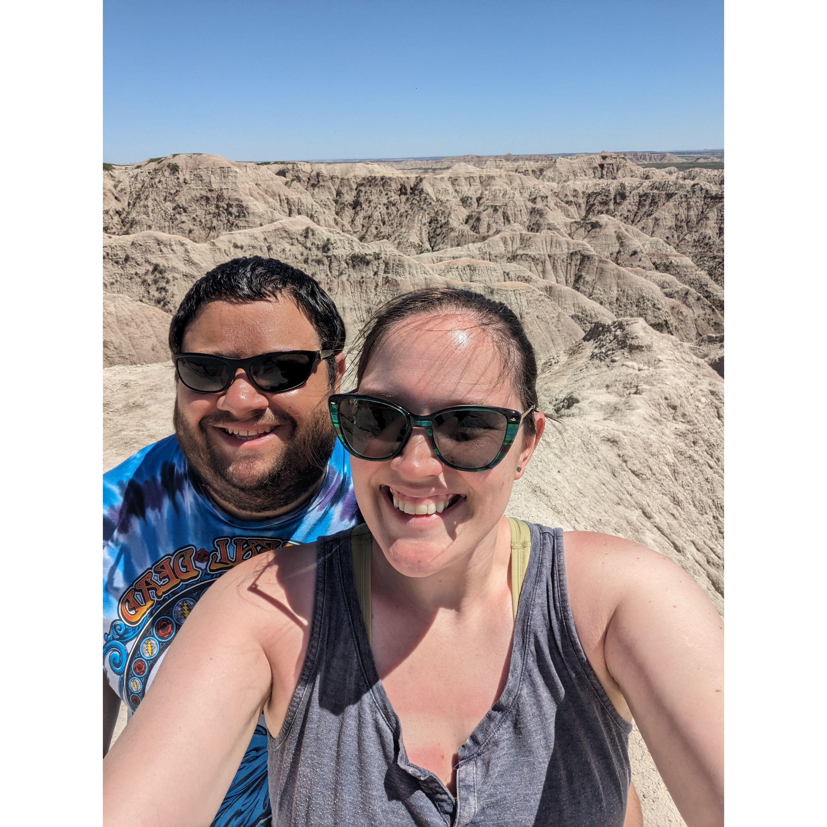 Even a 90 degree day in the Badlands can't stop our adventures together.