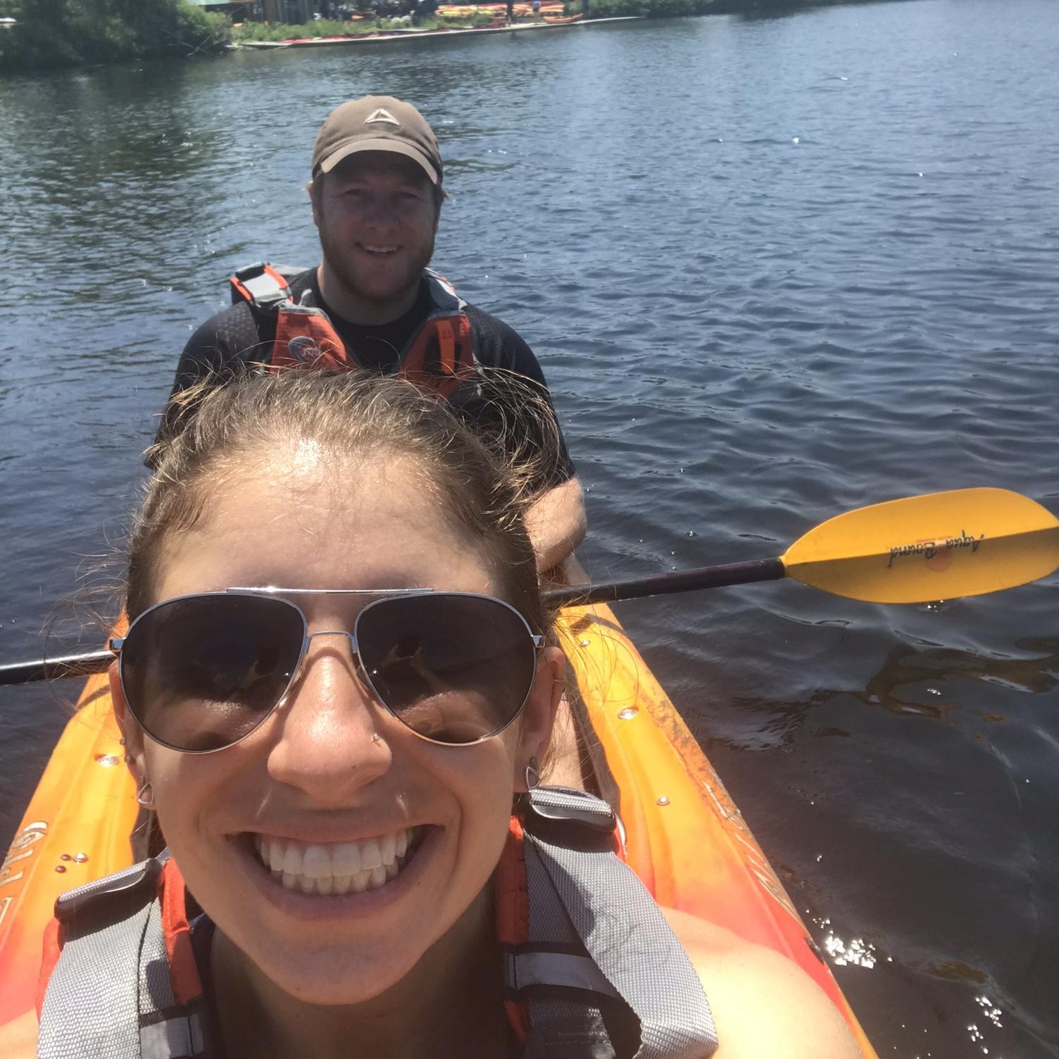 Kayaking the Charles together quickly became one of our favorite summer activities.