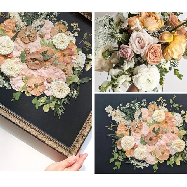Dried Bouquet Framing at Local Chicago Flower Shop