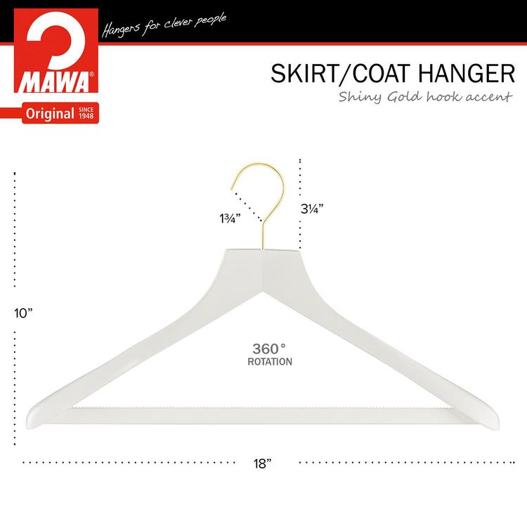International Hanger, Natural Wavy Wood Combo Hanger, Adjustable