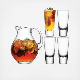 Bar Punch Jug With Set Of 4 Glasses
