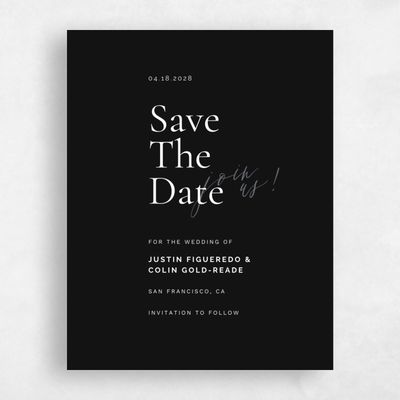 Black Wedding Save the Date - Violetta Portrait