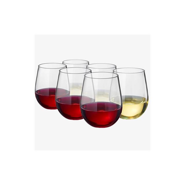 The Wine Savant Shatterproof Clear Acrylic Drinking Glasses, Stylish & Luxurious Design, Unique Addition to Home Bar - 6 pk