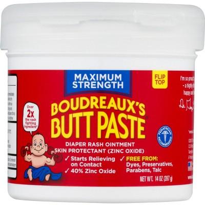 Boudreaux's Butt Paste Diaper Rash Ointment - Maximum Strength - Preservative Free, 14oz Jar
