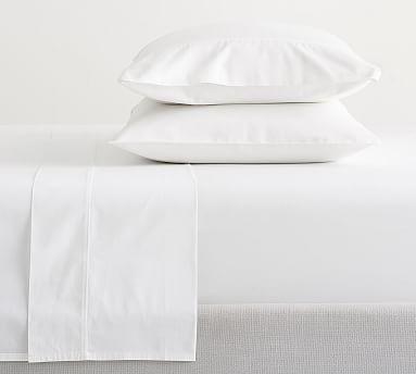 400-Thread-Count Organic Percale White Queen Sheet Set