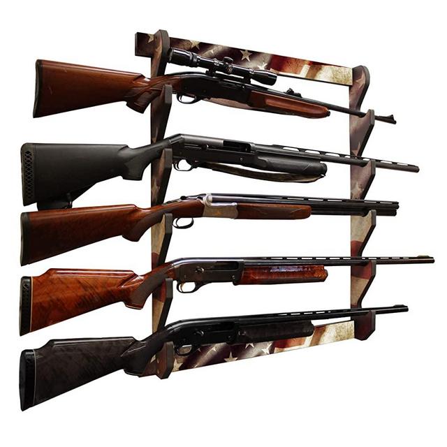 Rush Creek Creations Indoor 5 Rifle/Shotgun Wall Storage Display Rack