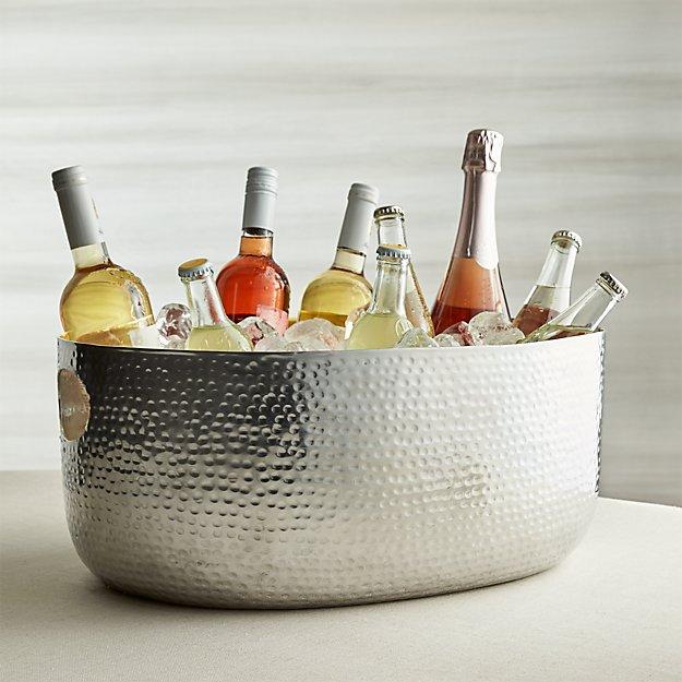 Crate & Barrel: Bash Silver Beverage Tub