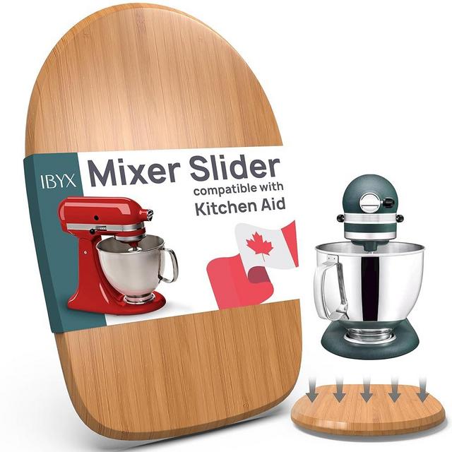 Ibyx Elegant Sliding Tray for Your Coffee Maker & Heavy Kitchen Appliances - Sturdy, Slides Easily from Under The Cabinet (Natural, for 4.5 Qt Kitchenaid Mixer)