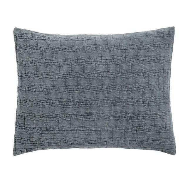 Drew Cotton Chenille Sham, Dark Chambray, Standard