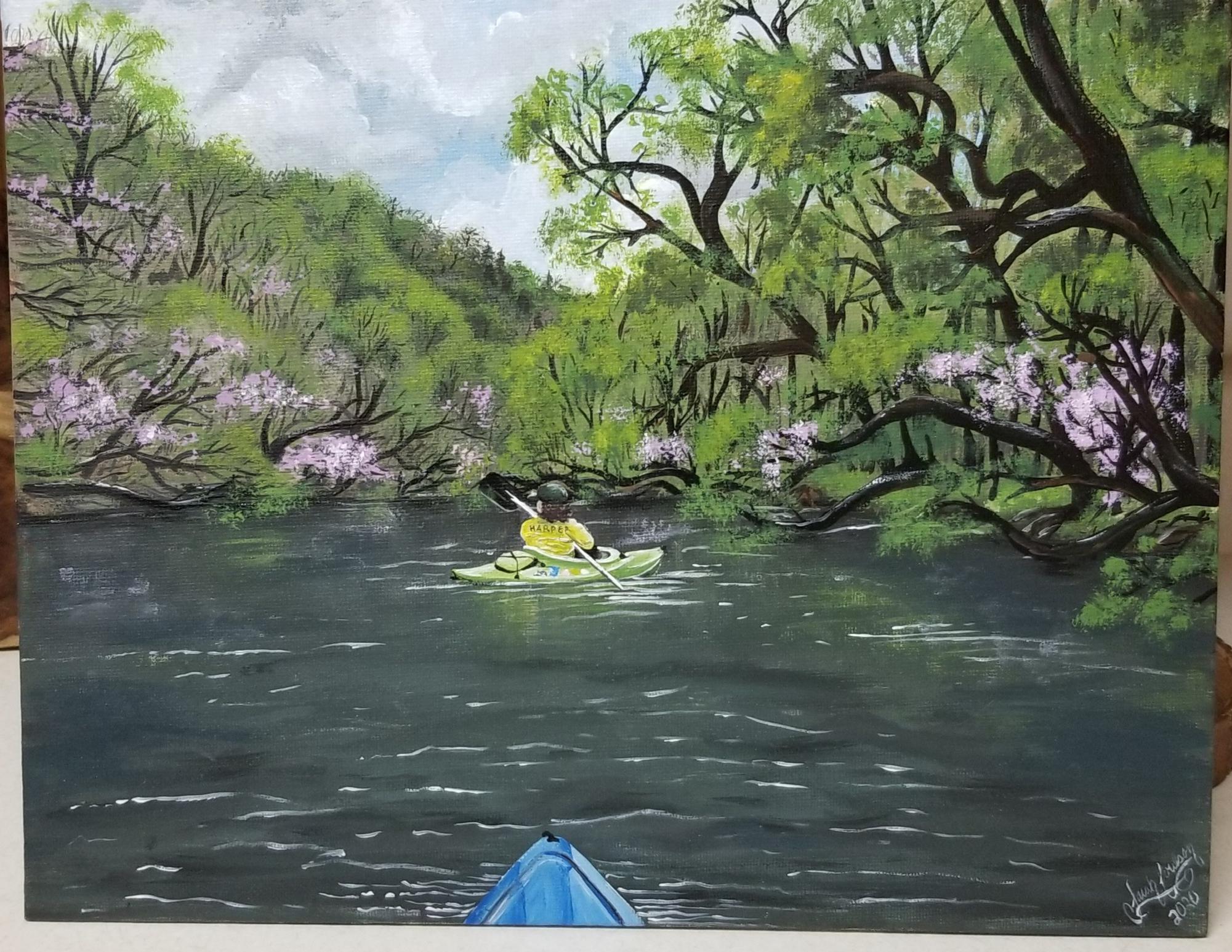 April 8, 2020: A painting Sarah made of Mickey, for Mickey, to document one of their favorite activities. -Kingsport, TN