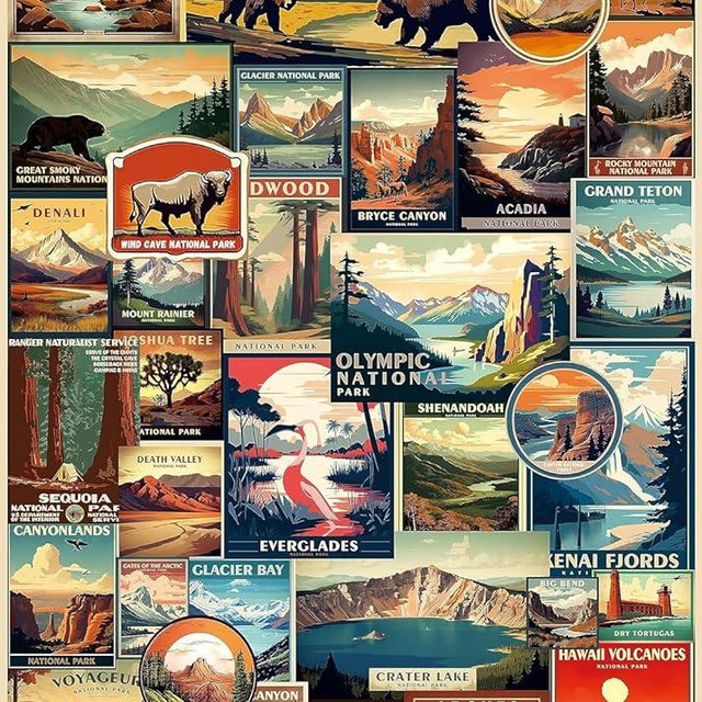 Vintage National Parks Puzzle for Adults 1000 Pieces, Travel Poster Landscape Puzzle Including Yellowstone Zion Acadia Yosemite, Nature Jigsaw Puzzles Scenery Mountain Scene