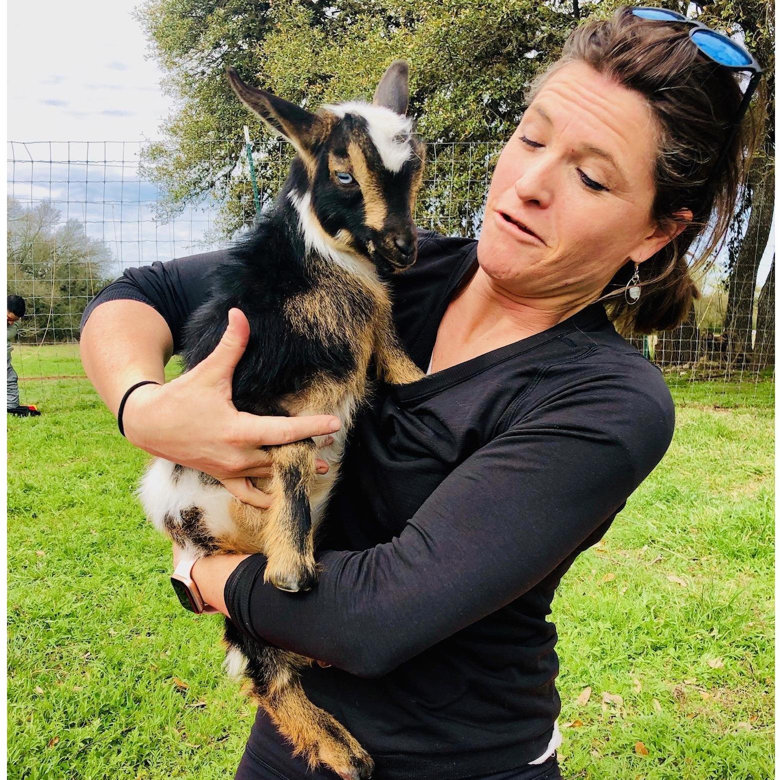 Baby goat yoga at Jester King last spring...