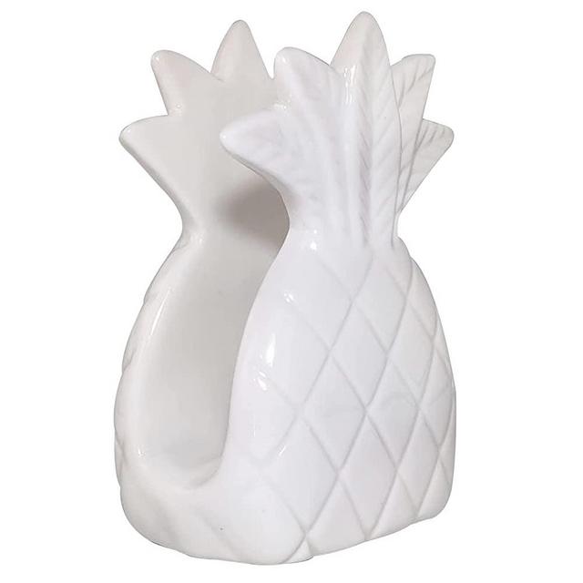 Sponge Holder and Napkin Holder White Ceramic for Kitchen Storage Rack Sink Napkin Holder Dining Table Pineapple Sponge Holder