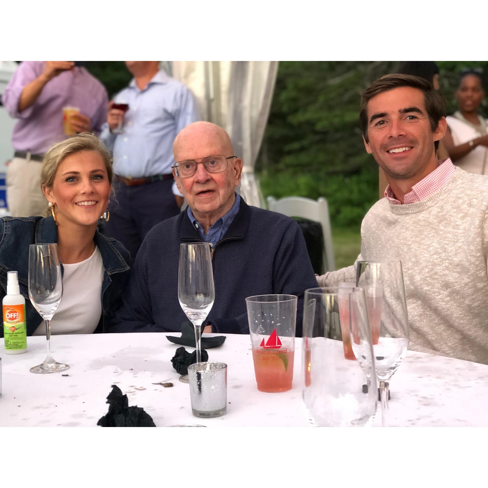Lobster bake rehearsal dinner for Sylvie and Edward Sturtevant in Maine - pictured with Papa