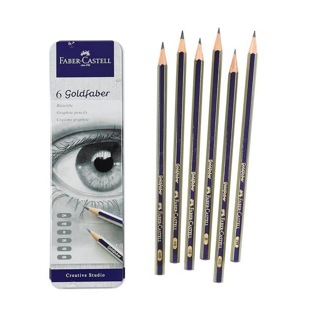 Faber-Castell Graphite Sketch Pencil Set - 6 Graphite Pencils (2H, HB, B, 2B, 4B, 6B), Drawing Pencils and Sketching Supplies