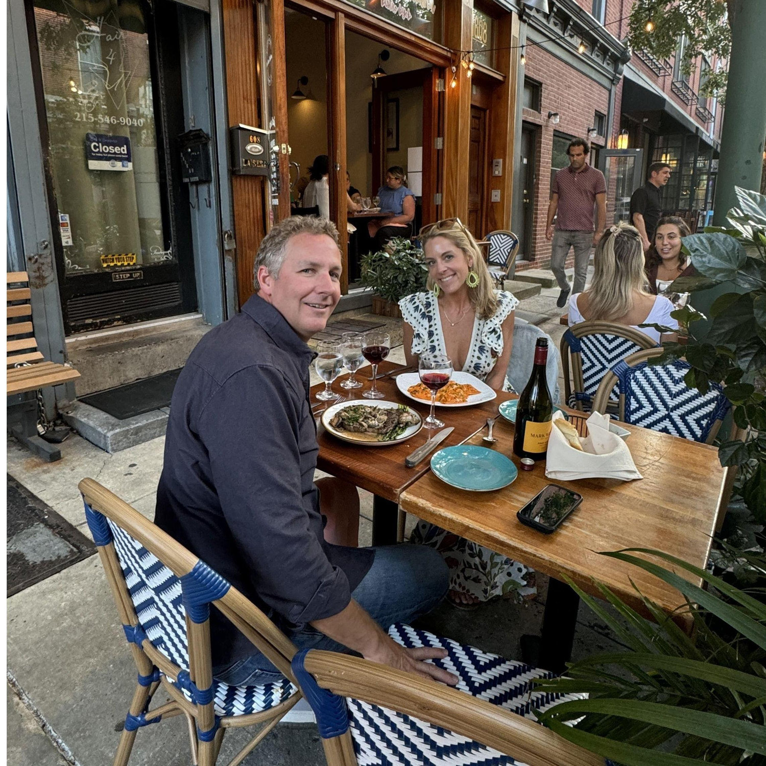 Date night at one of Philly's many BYOBs, which Blair frequented in college because she was never 21 in school & knew all the BYOBs that didn't check IDs haha