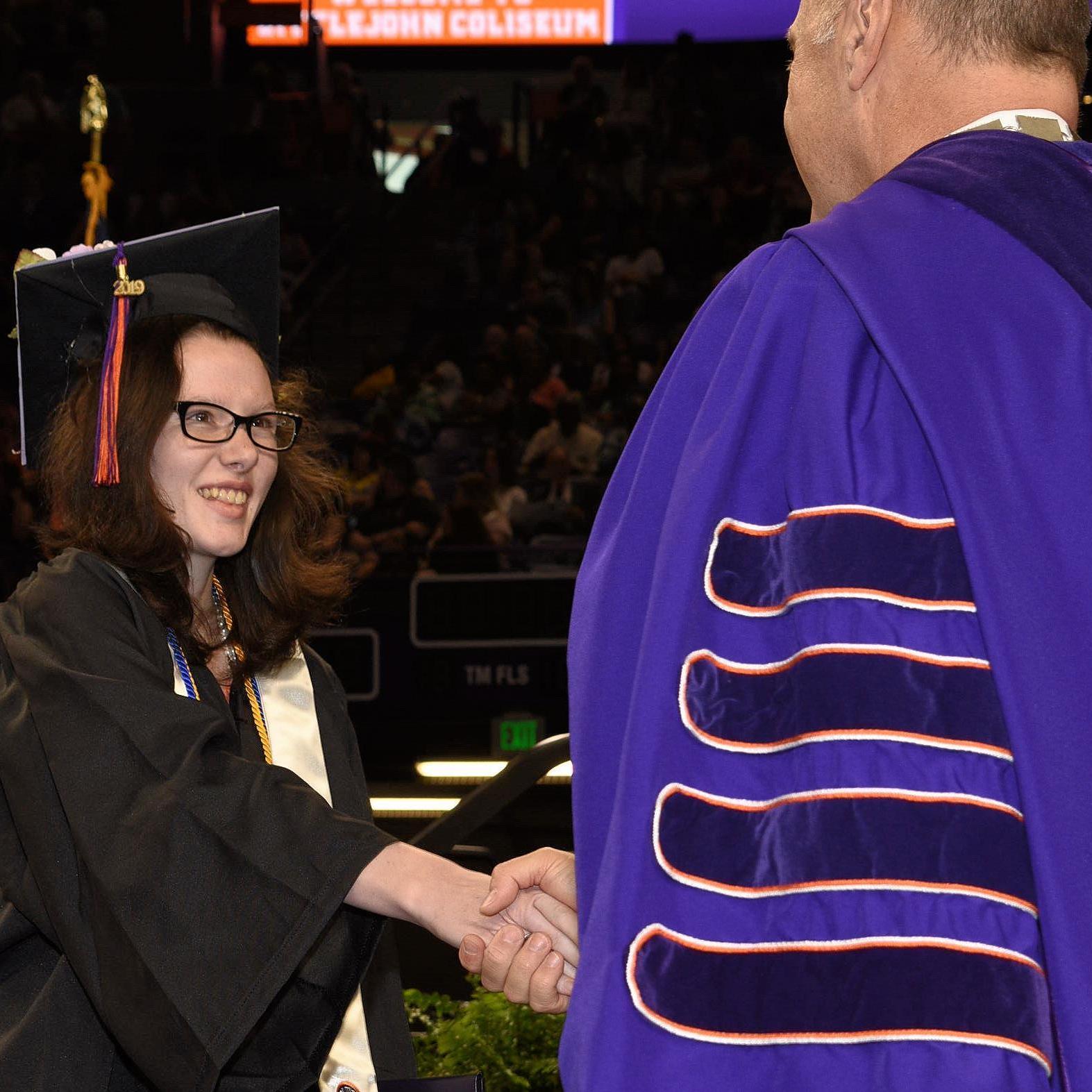 Julie graduating from Clemson University in May 2019