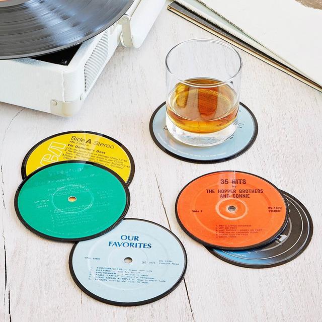 Upcycled Record Coasters (Set of 6)