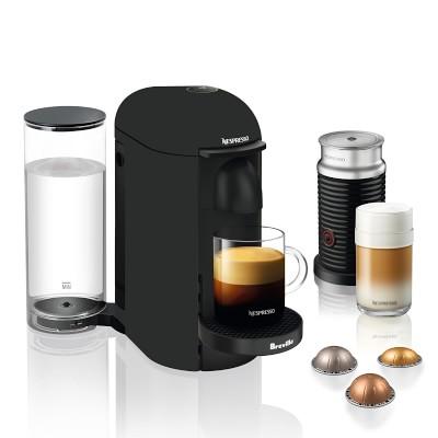 Nespresso Vertuo Plus Matte Black Coffee Maker & Espresso Machine with Aeroccino by Breville