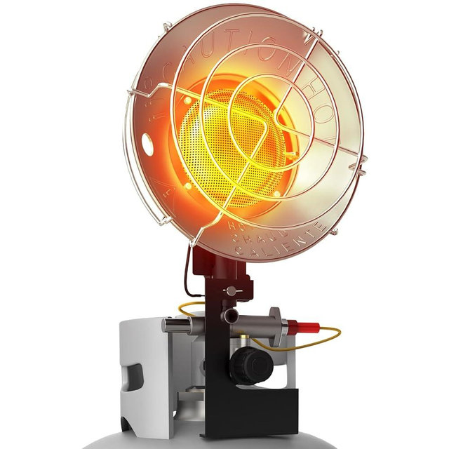 Buyplus Propane Heater 15,000BTU, Portable Outdoor Propane Heater with 3 Adjustable Modes & Safety Shut-off Valve, Single Tank Top Tent Heaters for Camping, Fishing, Outdoor Use, Red