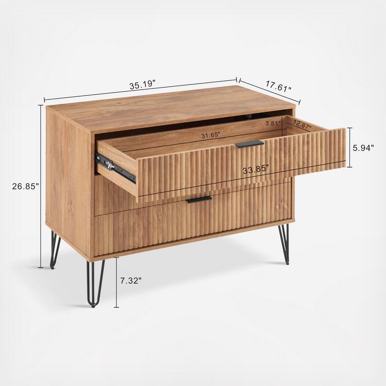 モドム　デッドリーモンド Manhattan Comfort, Dumbo Modern 3-Drawer Dresser | Zola