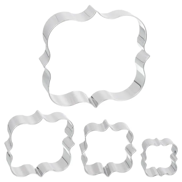 Unique Bargains Versatile Rust-proof Durable Dishwasher Safe Cookie Cutter Set Silver Tone 4 Pcs