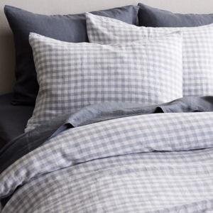 Linen Duvet Cover Set | Quince (Blue Fog Gingham, King)