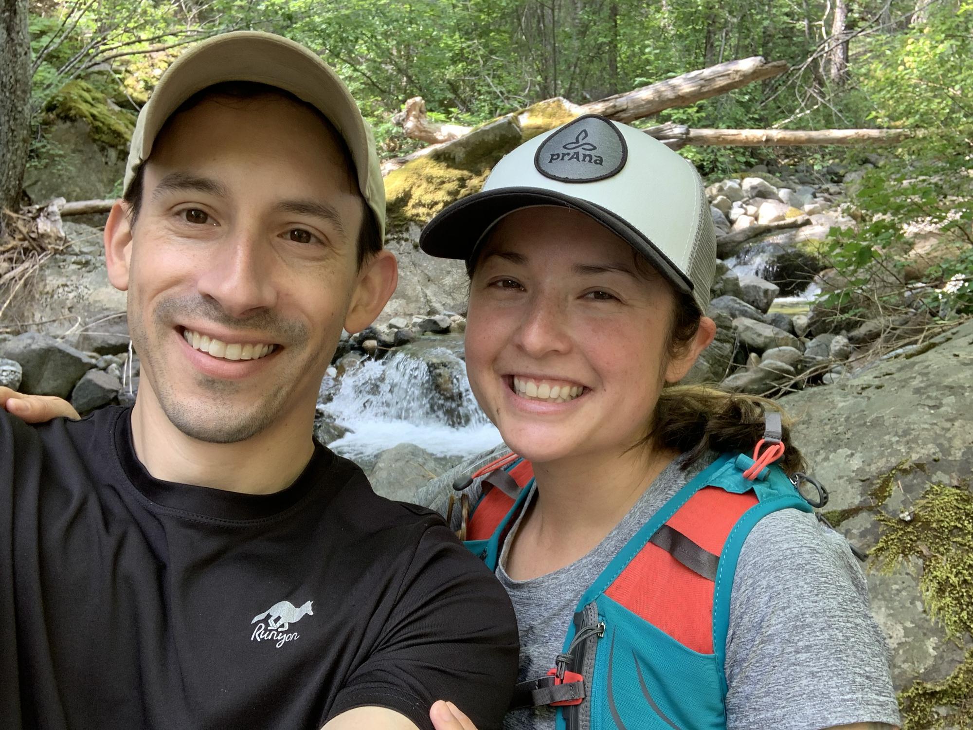 One of our first hikes together at Mt. Shasta, CA. We love to go hiking together and get outdoors!