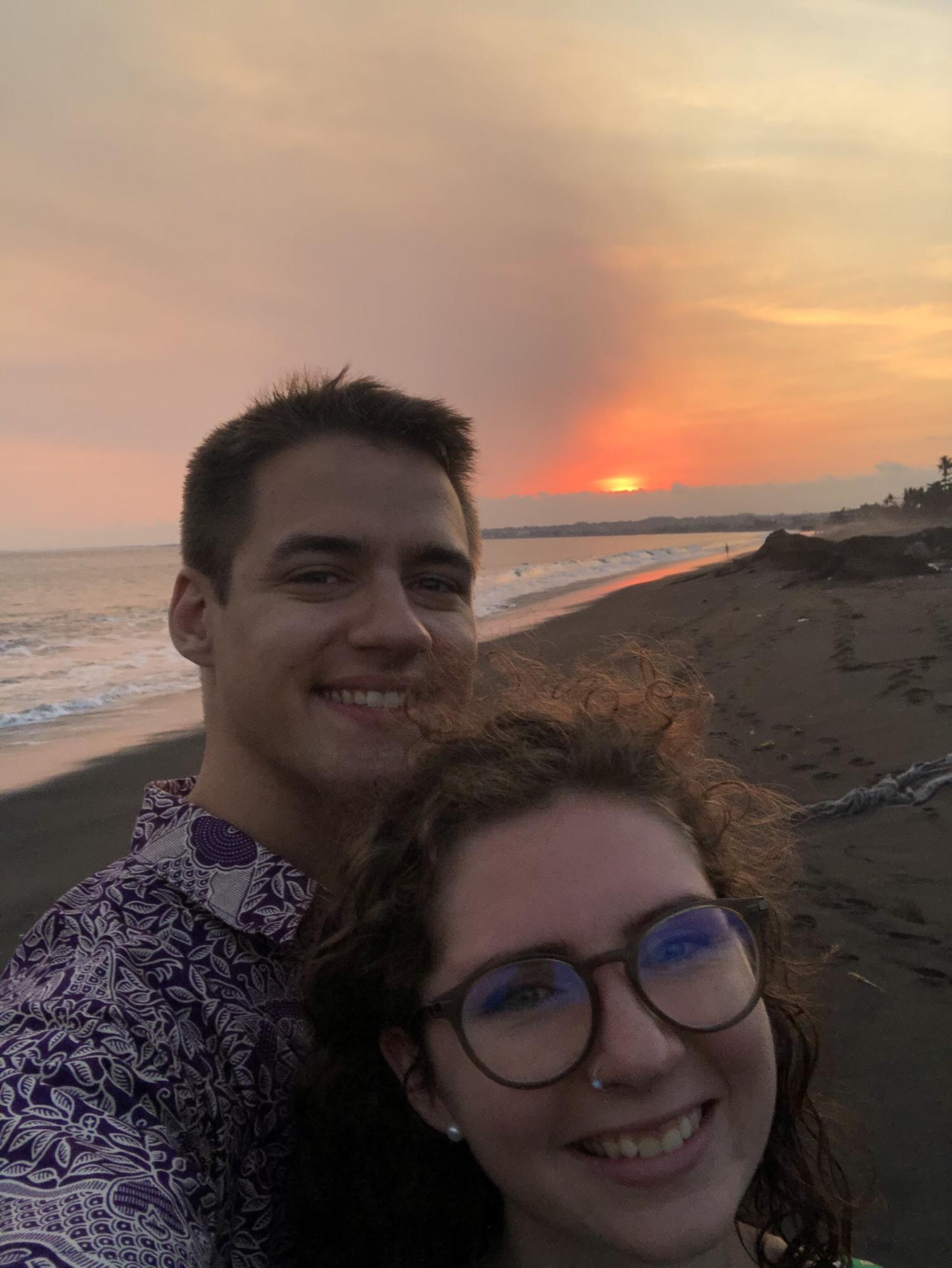 Sunset on the beach in Bali, Indonesia
