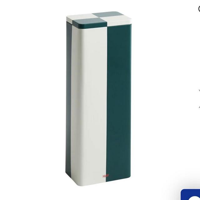HAY - Tin container, slim, green - off-white