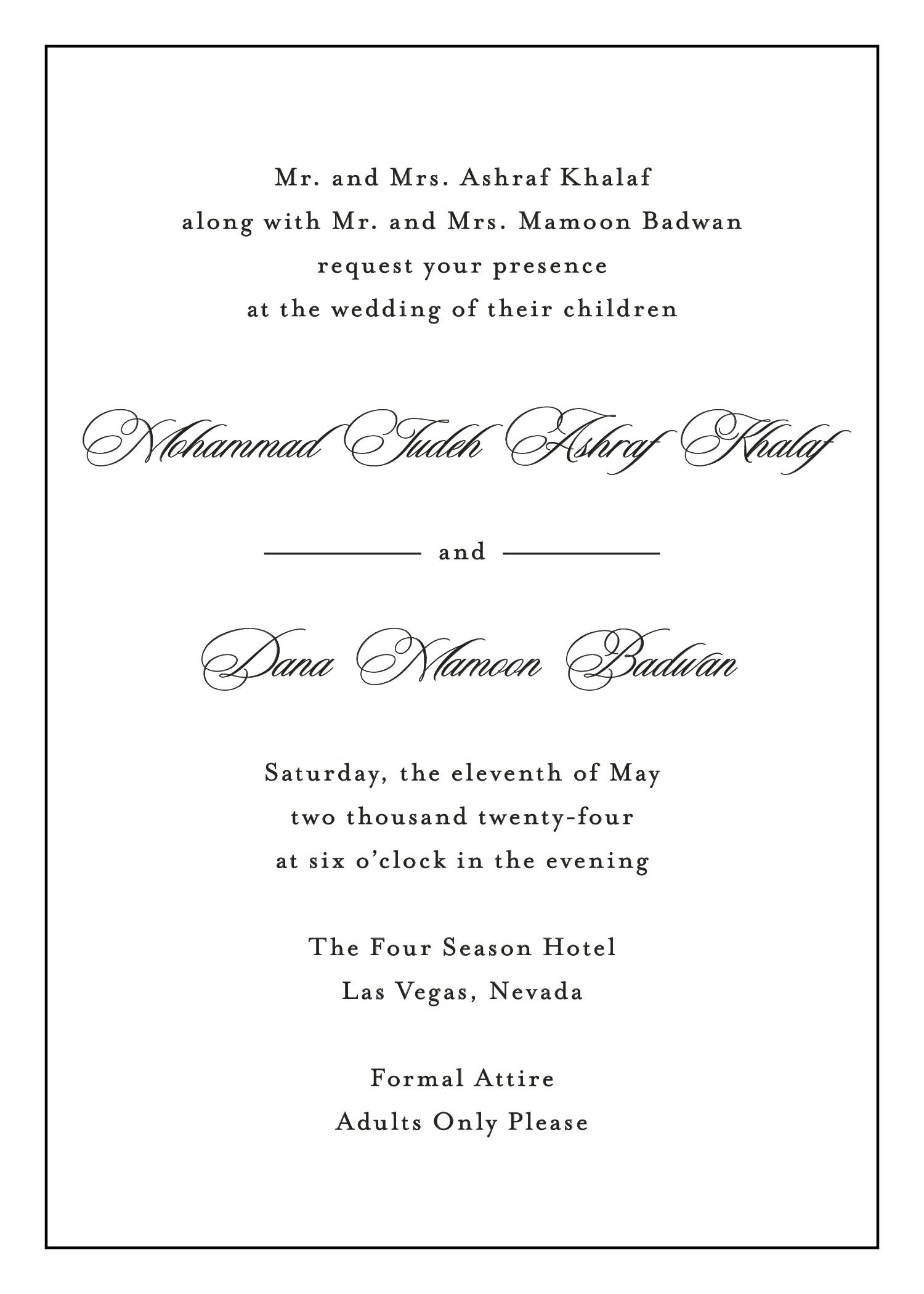 The Wedding Website of Mohammad Judeh Khalaf and Dana Badwan
