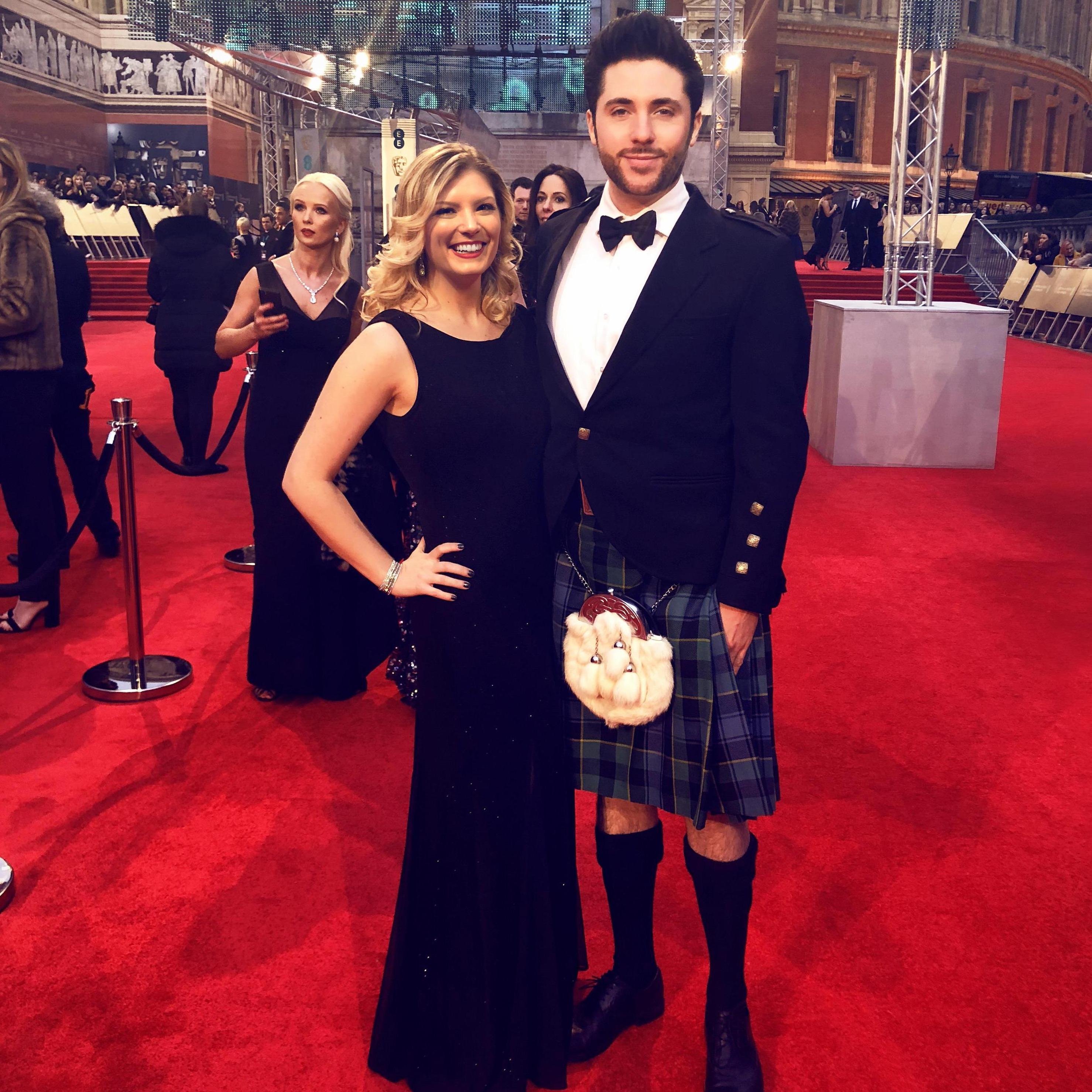 Walking the red carpet at the BAFTAs in London
2018